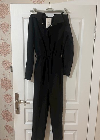 Kadın Siyah Uzun Kollu Tulum - Görsel 2