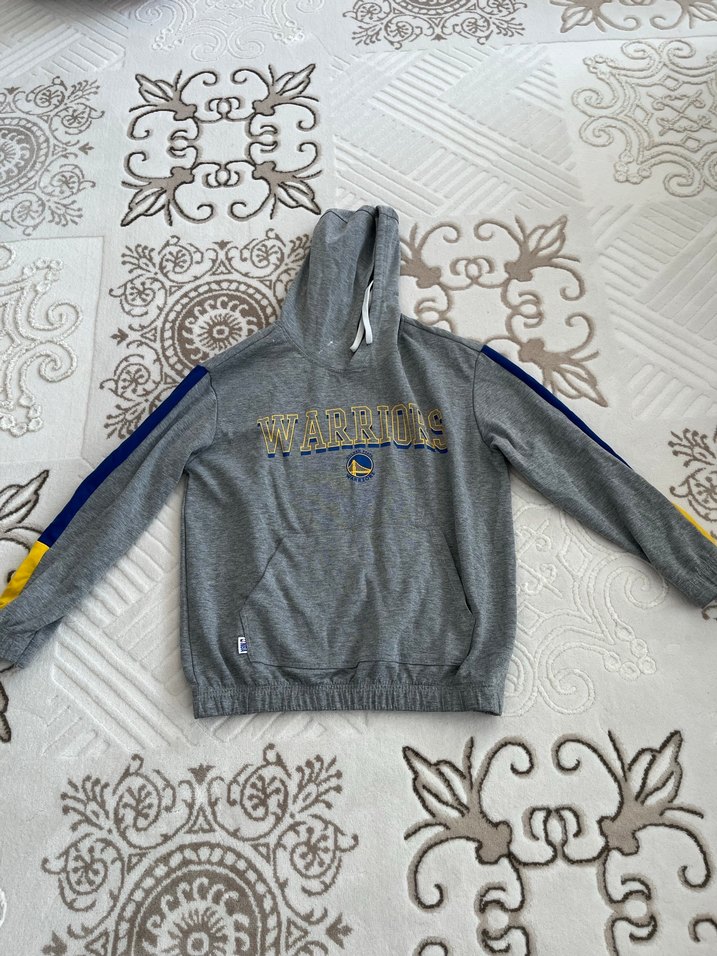 Gri Kapüşonlu Warriors Sweatshirt - Görsel 2