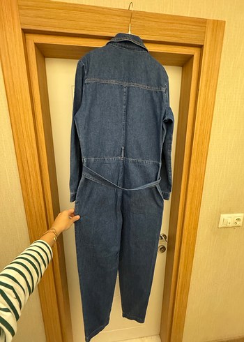 Denim kemerli tulum - Görsel 5