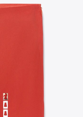 Zara volanlı uzun kırmızı etek - Görsel 4