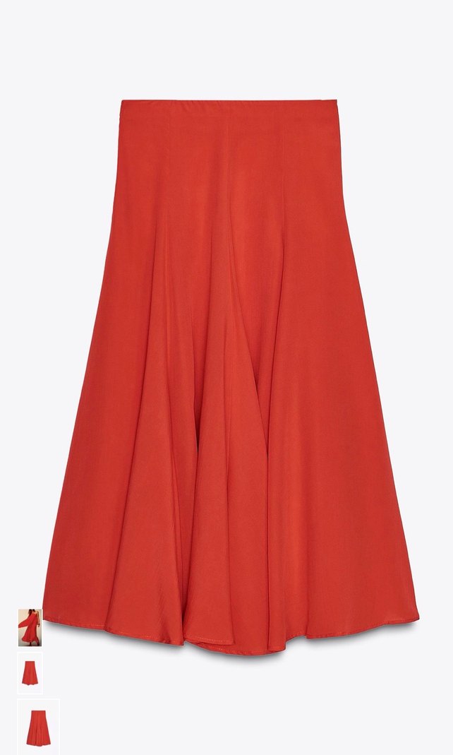 Zara volanlı uzun kırmızı etek - Görsel 5