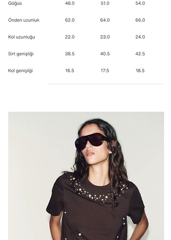 Zara inci Detaylı Kahverengi Kadın Tişört - Görsel 7