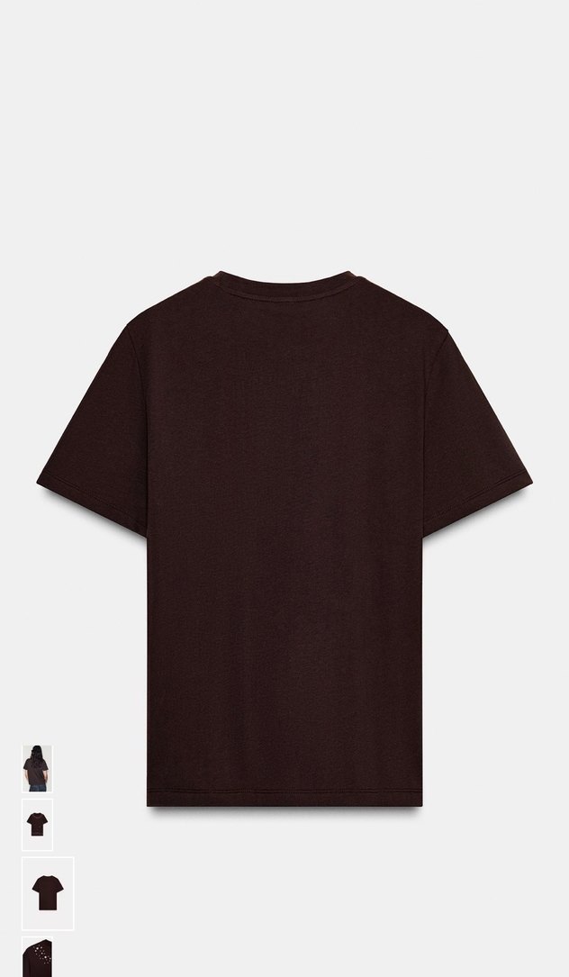 Zara inci Detaylı Kahverengi Kadın Tişört - Görsel 5