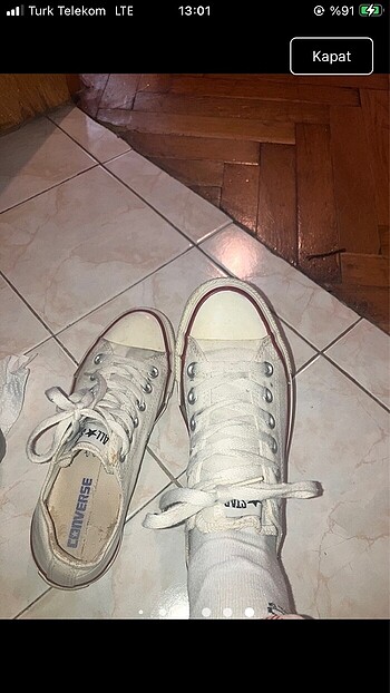 Beyaz Converse 37 Numara