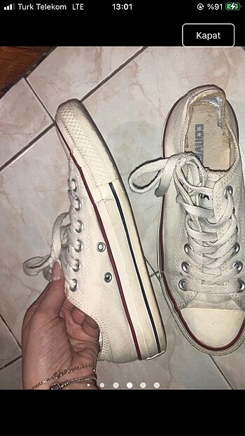 37 Beden beyaz Renk Beyaz Converse 37 Numara