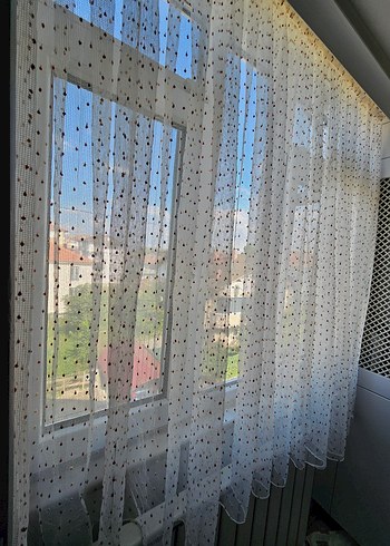 Beden 165cm en x 145cm boy tül, boru pile tül, mutfak tülü, bohem tül