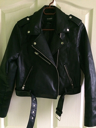 Pull and Bear Deri Biker Ceket