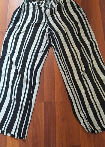 Diğer Zebra Desenli Kadın Bol Kesim Uzun Kumaş Pantolon