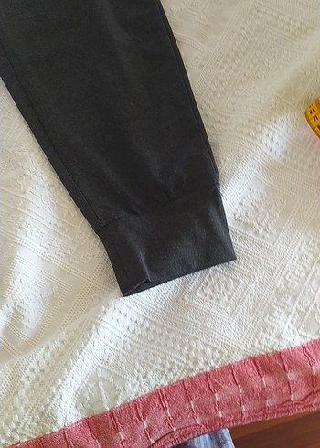 l Beden siyah Renk Gri Siyah Kemerli Kadın Kumaş Pantolon