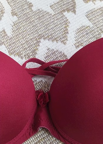 Bordo Renkli Destekli Sütyen - Görsel 3