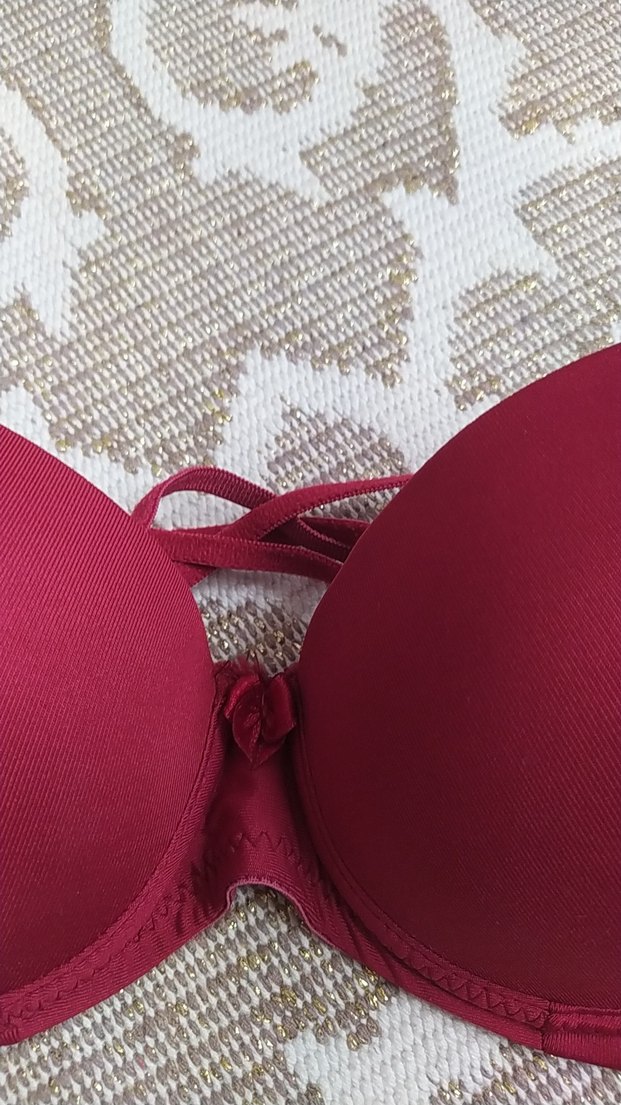 Bordo Renkli Destekli Sütyen - Görsel 3