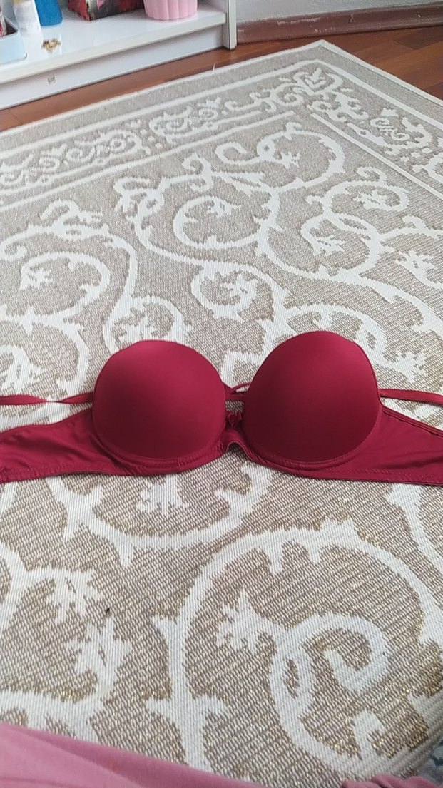 Bordo Renkli Destekli Sütyen - Görsel 2