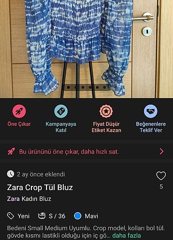 Zara Crop bluz