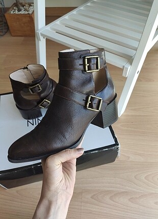 Nine west kahverengi deri bot