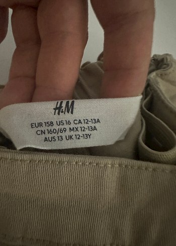 12-13 Yaş Beden Bej erkek çocuk Regular Fit Kumaş Pantolon H&M marka