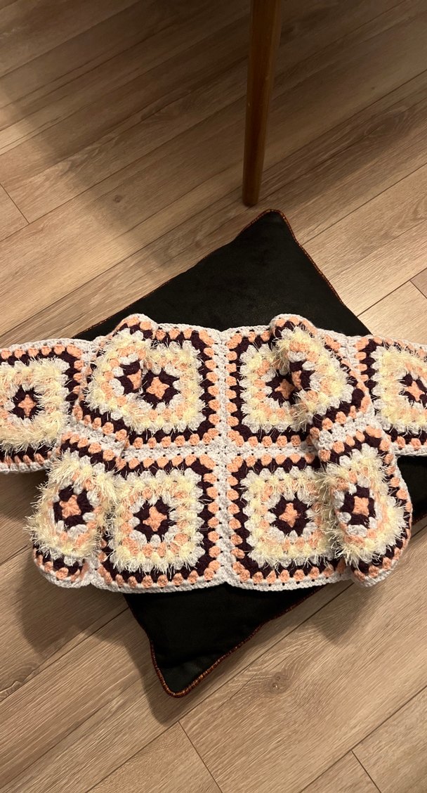 Bebek bohem örgü ceket - Görsel 2