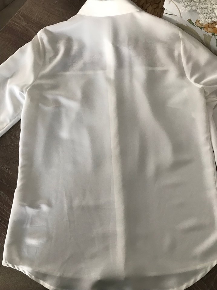 Düğmeli Beyaz Nakışlı Uzun Kollu Kadın Gömlek - Görsel 4