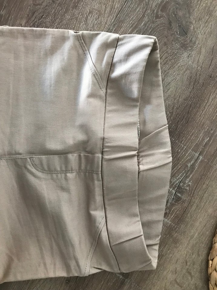 Bej Kadın Likralı Pantolon, Midi Boy - Görsel 2