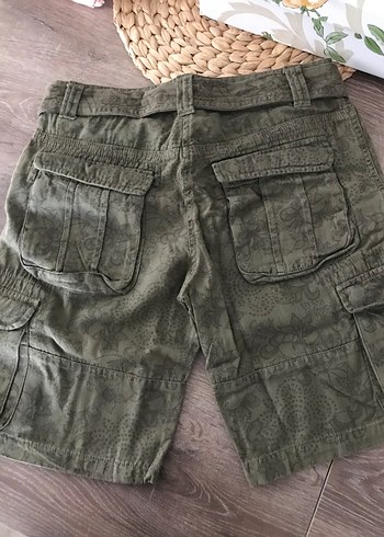 Kemerli Kadın Bermuda Şort Kargo Cepli - Görsel 4