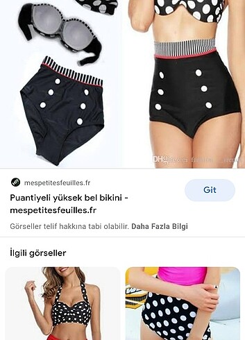Puantiyeli yüksek bel bikini 
