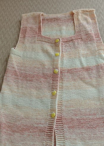 Kız Çocuk Çok Renkli Örgü Yelek - Görsel 3