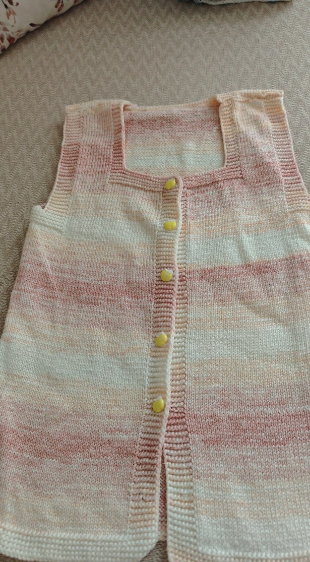 Kız Çocuk Çok Renkli Örgü Yelek - Görsel 3