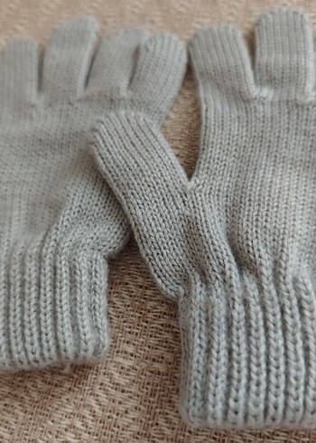 Bohem Gri Örgü Çocuk Eldiven - Görsel 2