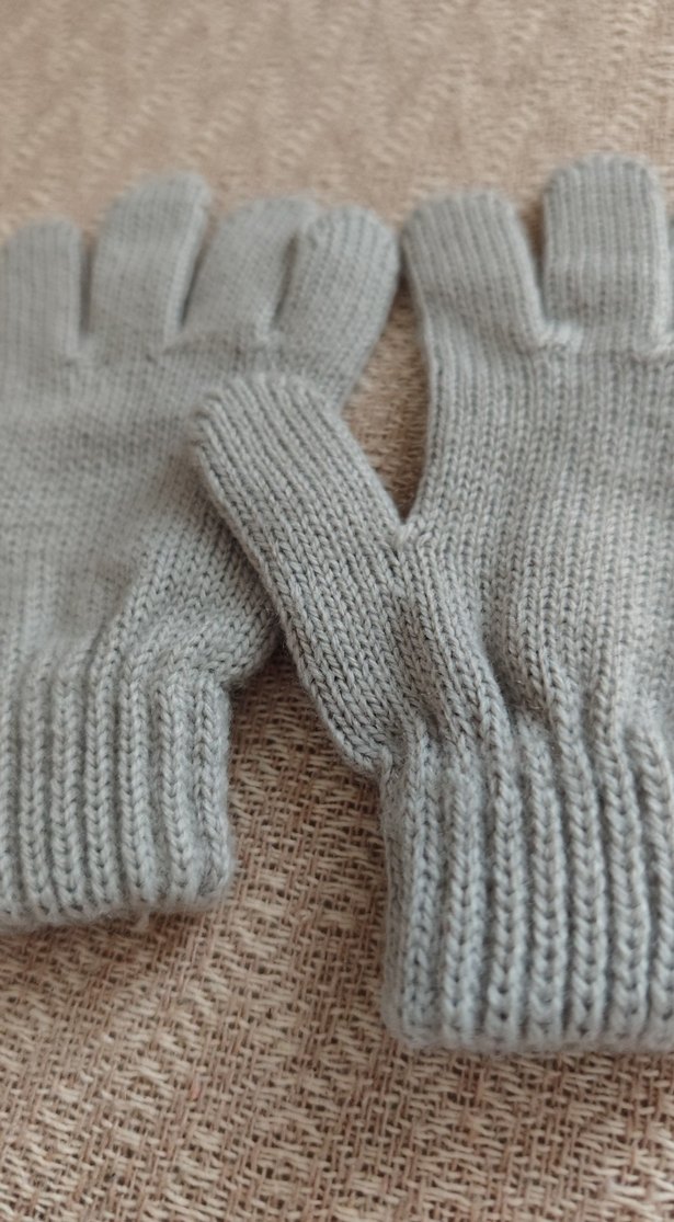 Bohem Gri Örgü Çocuk Eldiven - Görsel 2