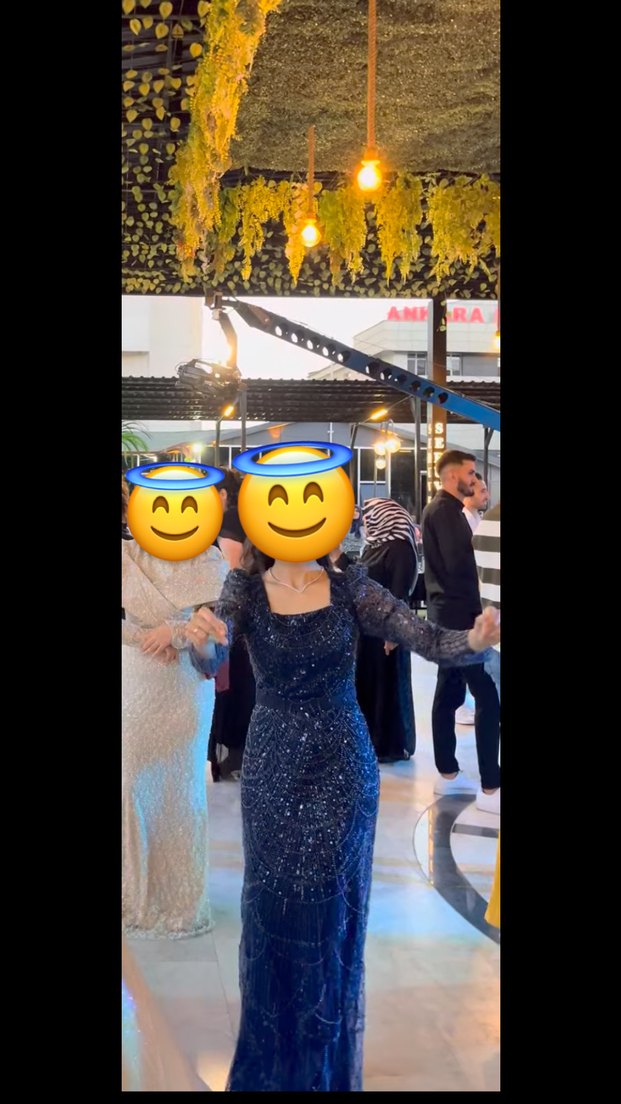 Lacivert taşlı abiye - Görsel 2