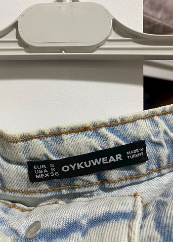 midi yırtmaçlı denim etek - Görsel 7