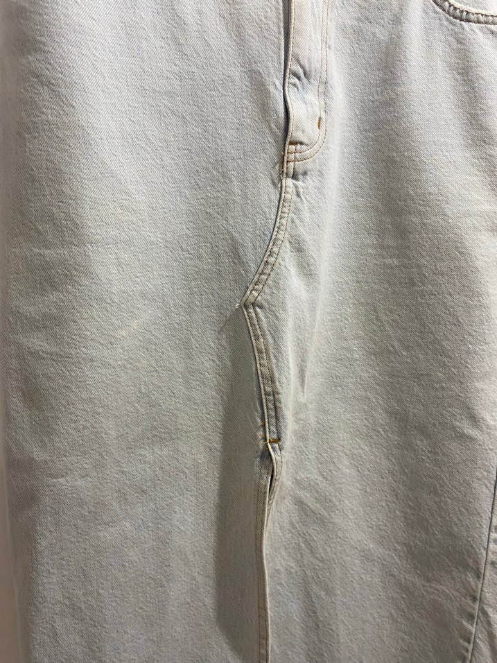 midi yırtmaçlı denim etek - Görsel 5