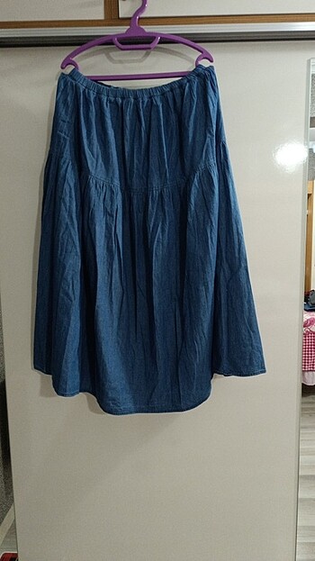 xl Beden mavi Renk Kot etek