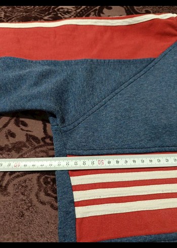 Adidas Mavi Kırmızı Erkek Sweatshirt - Görsel 6