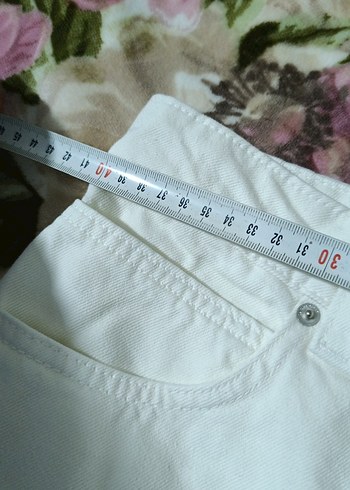 Zara Beyaz Pamuklu Rahat Kesim Kadın Pantolon - Görsel 4