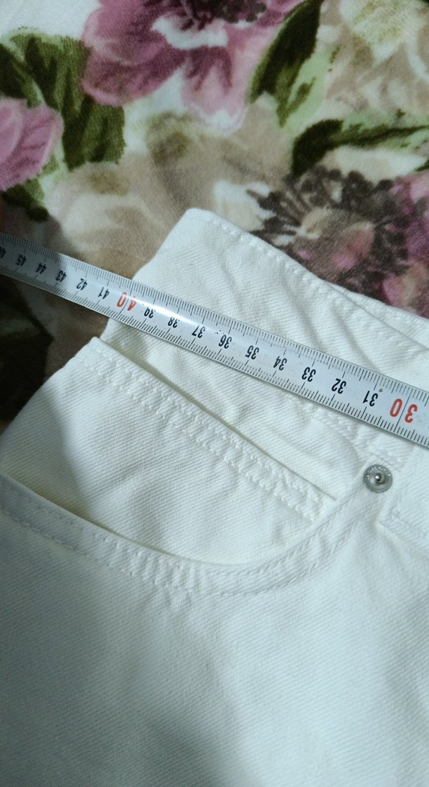 Zara Beyaz Pamuklu Rahat Kesim Kadın Pantolon - Görsel 4