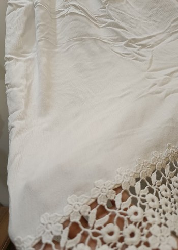 Beyaz Dantel Detaylı Bohem Uzun Elbise - Görsel 4