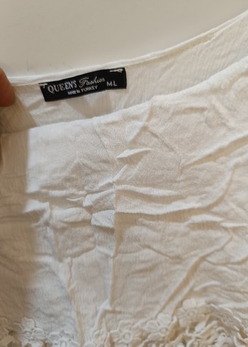 Beyaz Dantel Detaylı Bohem Uzun Elbise - Görsel 5