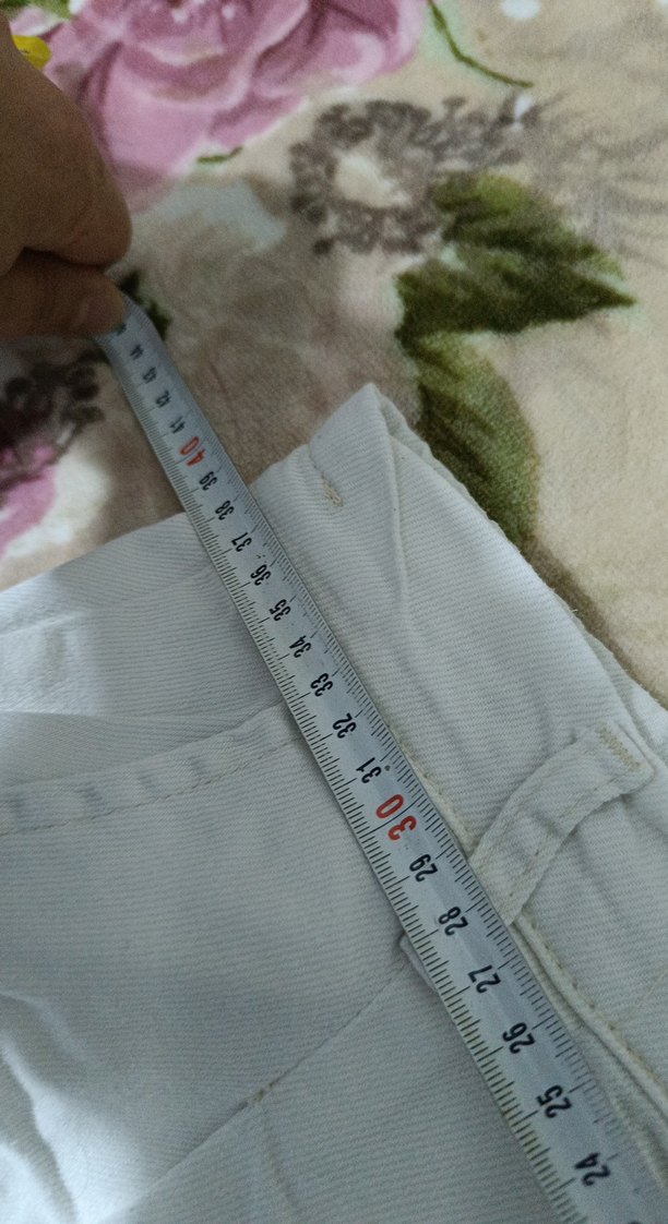 Kadın Beyaz Mini Pamuklu Bol Kesim Pantolon - Görsel 3