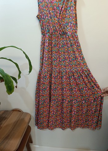 Renkli Bohem Salaş Uzun Elbise - Görsel 2