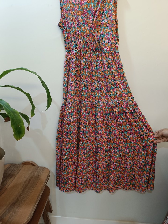Renkli Bohem Salaş Uzun Elbise - Görsel 2