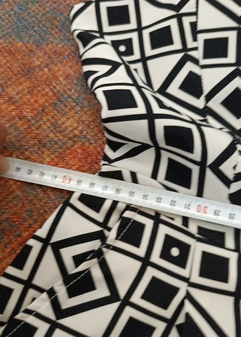 Kadın Beyaz Siyah Desenli Uzun Tulum - Görsel 6