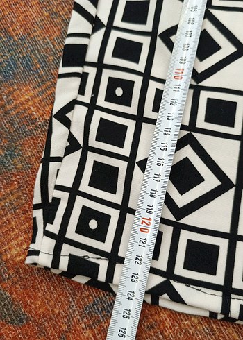 Kadın Beyaz Siyah Desenli Uzun Tulum - Görsel 8