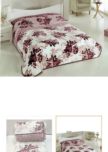 sarar Pembe Çiçek Desenli battaniye - Görsel 3