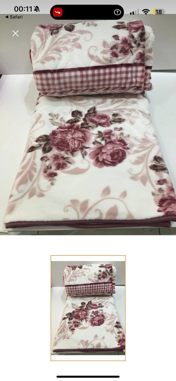 sarar Pembe Çiçek Desenli battaniye - Görsel 5