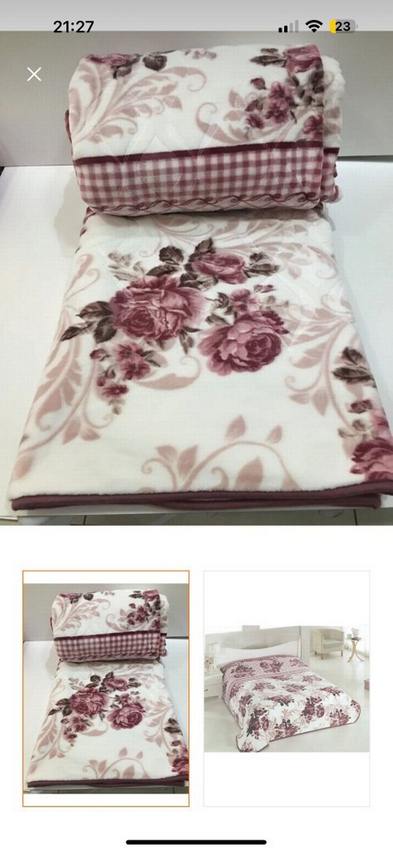 sarar Pembe Çiçek Desenli battaniye - Görsel 4