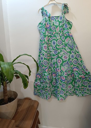 Renkli Bohem Uzun Askılı Elbise - Görsel 2