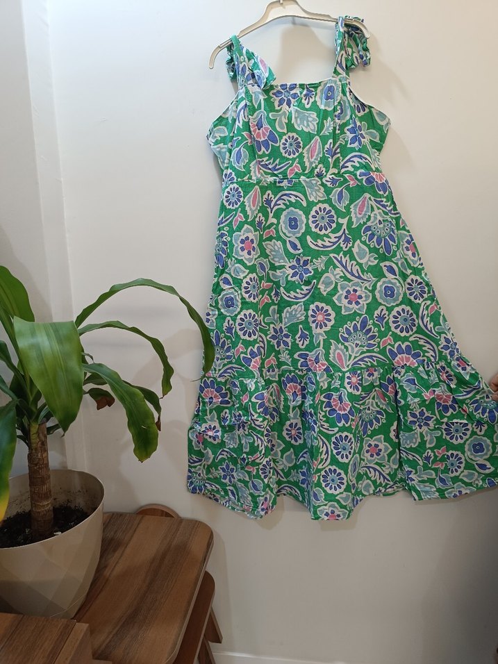 Renkli Bohem Uzun Askılı Elbise - Görsel 2