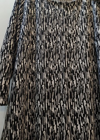 Gri Zebra Desenli Uzun Kollu Triko Elbise - Görsel 5