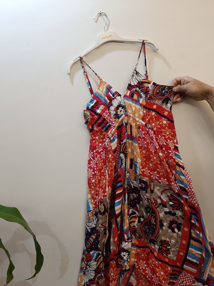 Renkli Bohem Kadın elbise - Görsel 2