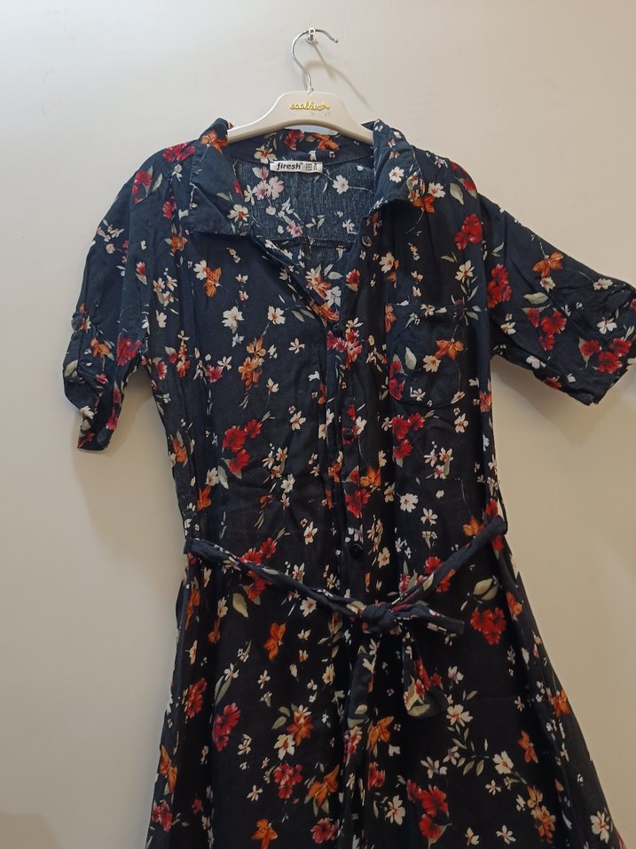 Çiçek Desenli Bohem Uzun Elbise - Görsel 3